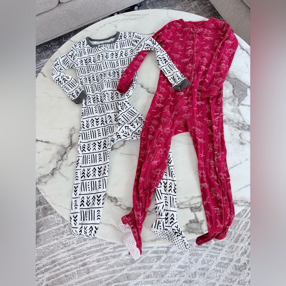 Kids One Piece Pajamas Set - Red and Black